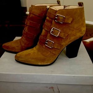 Jimmy Choo Hutch Suede Booties, Sz 38.5